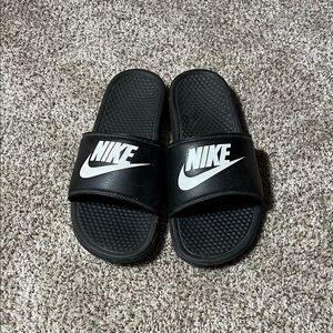Nike Black and White Slide Sandals
